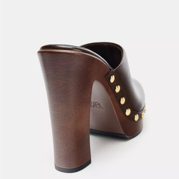 ✨ NEW ZARA high heeled clog with studs - Picture 4 of 9